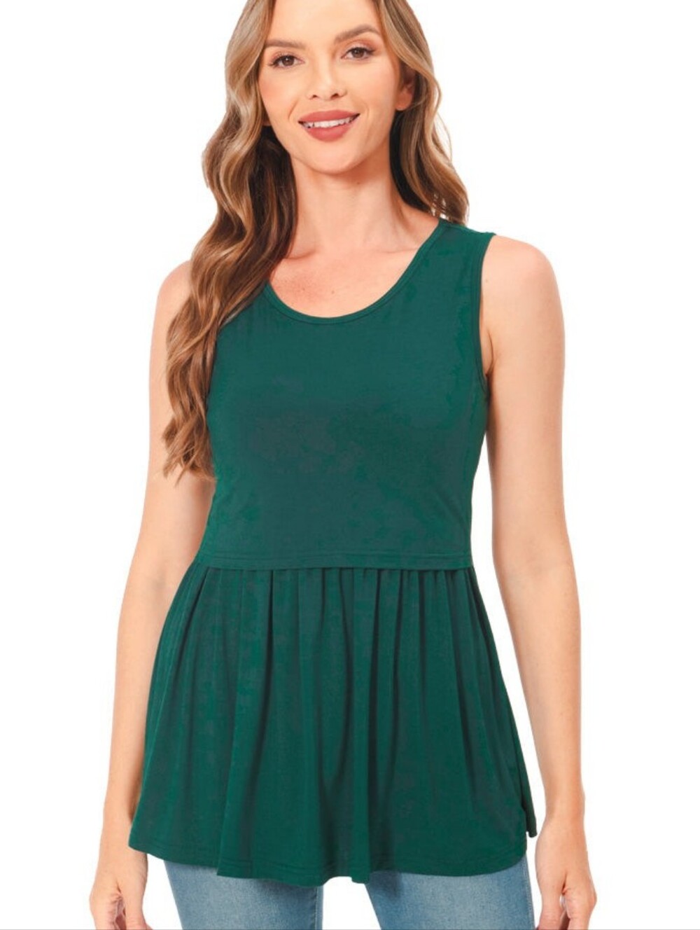 Bearsland Dark Green Nursing Breastfeeding Sleeveless Top Size Medium